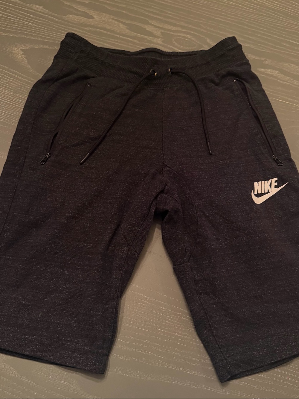 Nike Men's Black Athletic Shorts with White Logo